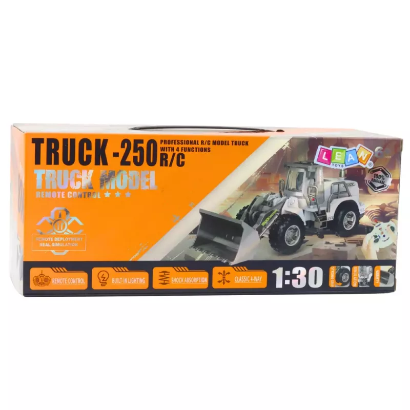 LEAN TOYS Remote Controlled Construction Excavator RC Lights White 1:30