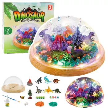 LEAN TOYS DIY Dinosaur Terrarium Creative Kit ar kupola naktsgaismu