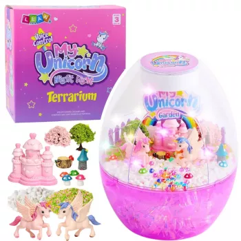 LEAN TOYS Creative Kit Terrarium Unicorns Night Light Voice Control DIY