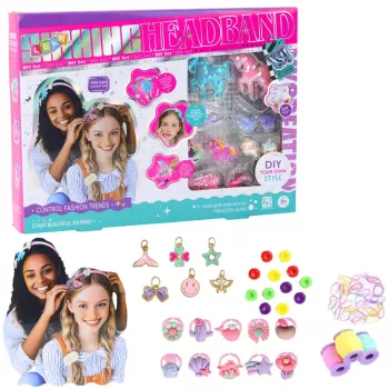 LEAN TOYS DIY Creative Kit for Making Unicorn Headbands with Shiny Decorations