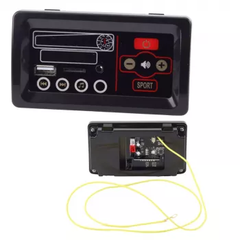 LEAN CARS Music Panel for 12V Battery-Powered Vehicle - Black