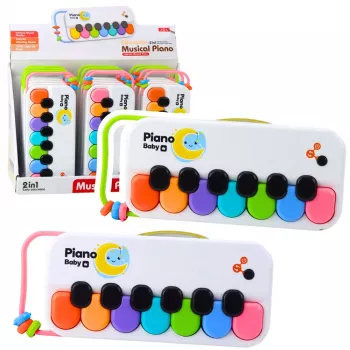 LEAN TOYS Izglītojoša muzikāla pianīna rotaļlieta ar krāsainām pērlītēm