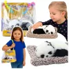 LEAN TOYS Sleeping Panda on a Pillow Figurine with Fur and Transparent Bag