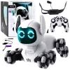 LEAN TOYS TOOBY Robot Dog Remote Controlled RC 360° Lights Sounds Black and White