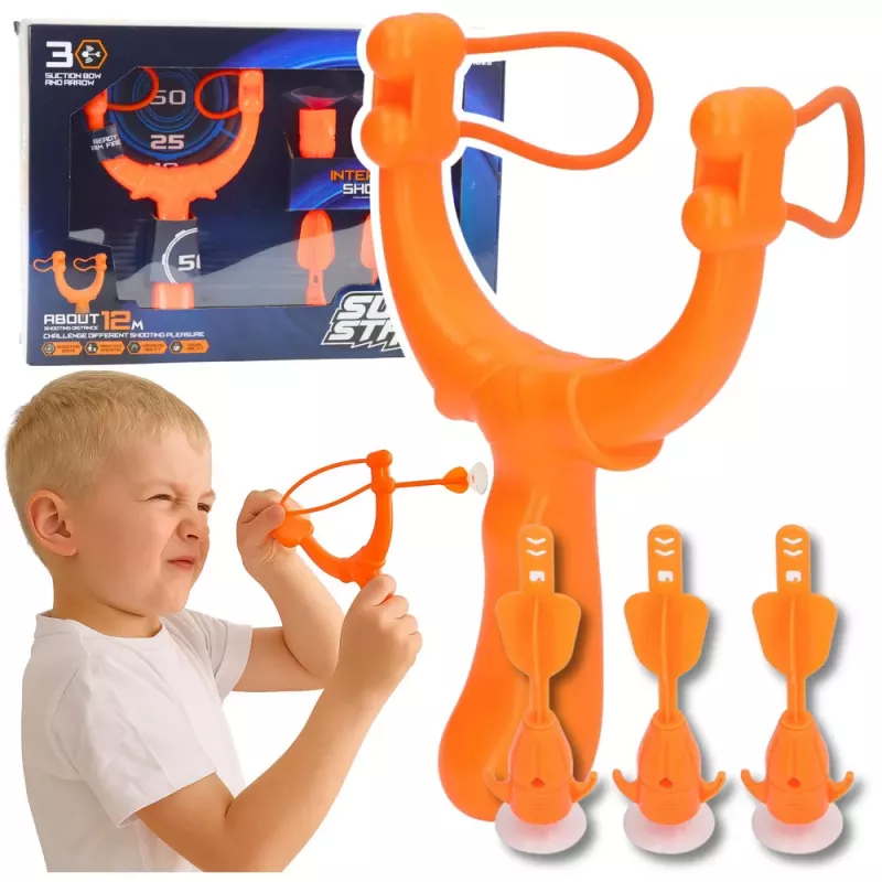 LEAN TOYS Šaušanas komplekts Slingshot Darts ar piesūcekņiem 3 gab.