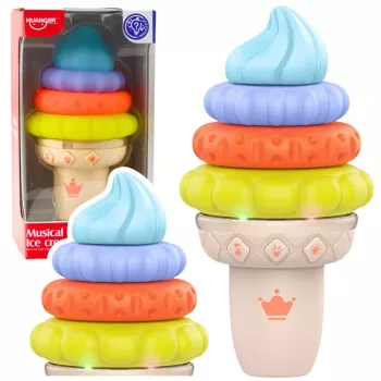 LEAN TOYS Musical Ice Cream Educational Toy for Toddlers with Lights and Sounds