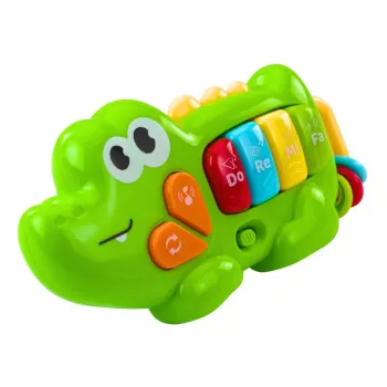 LEAN TOYS Interactive Musical Piano for Toddlers Crocodile Beads Green
