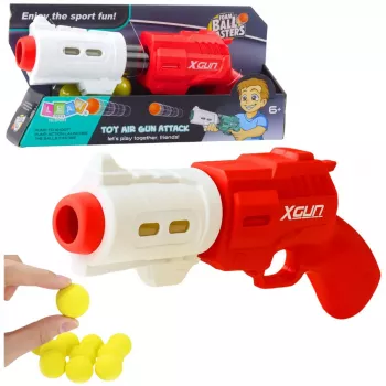 LEAN TOYS Pistol Weapon for Soft Foam Balls XGUN Red 6 pcs.