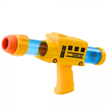 LEAN TOYS Soft Foam Ball Gun School Bus Yellow 6 pcs