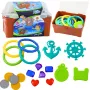 LEAN TOYS Treasure Chest Set for Diving and Water Fun, Brown, 21 pcs.