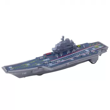 LEAN TOYS Military Aircraft Carrier with Lights and Sounds, Friction Drive, 24 cm