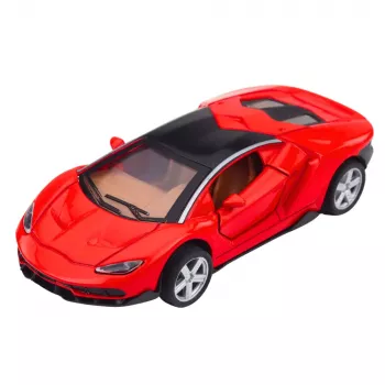 LEAN TOYS Sports Car Metal Opening Doors Lights Sounds Red 1:32