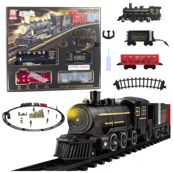 LEAN TOYS Electric Train Set Locomotive Wagons Tracks Lights Sounds