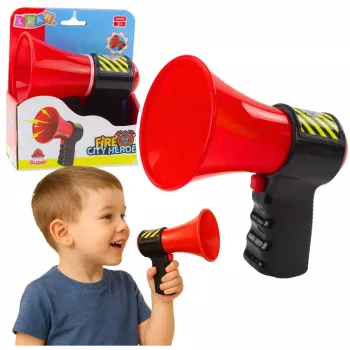 LEAN TOYS Interaktīvais ugunsdzēsēja megafons bērniem ar skaņas efektiem
