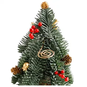 LEAN Decorative Christmas Tree on a Trunk Red Rowan Cones 38 x 15 cm
