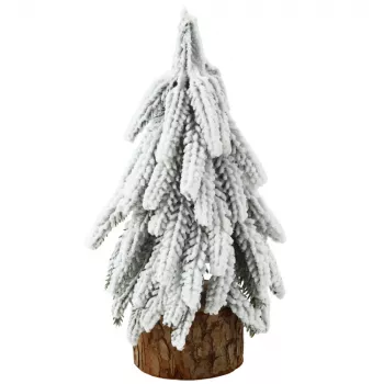 LEAN Decorative Artificial Christmas Tree on a Trunk Covered with Snow 30 x 10 cm