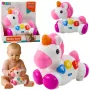 LEAN TOYS Interactive Toy for Toddlers Unicorn on Wheels Lights and Sounds
