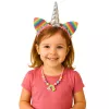 LEAN TOYS Unicorn Costume Accessory Set - Headband, Ears, Horn, Necklace, Colorful