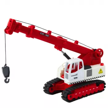 LEAN TOYS Crawler Crane ar rotējošu kabīni, gaismu, skaņu, metāla āķi - 1:14 mēroga RC celtnis