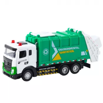 LEAN TOYS Atkritumu Vedējs Bērniem Metāla Kabīne Konteiners Gaismas Skaņas Zaļš