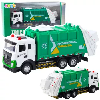 LEAN TOYS Atkritumu Vedējs Bērniem Metāla Kabīne Konteiners Gaismas Skaņas Zaļš