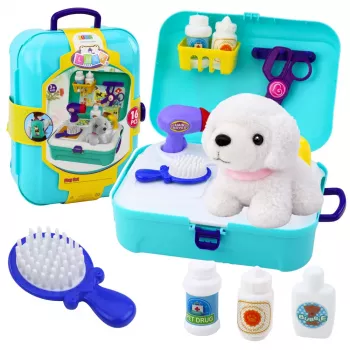 LEAN TOYS Beauty Set Pet Salon Suitcase Backpack 16 pcs.