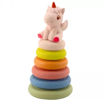 LEAN TOYS Soft Sensory Pyramid Unicorn Rubber ECO Colorful