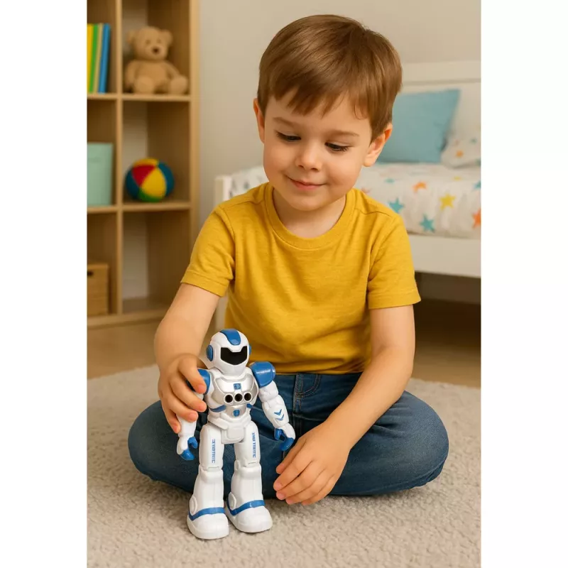 LEAN TOYS Remote Controlled Educational Robot RC Talking Dancing Lights Sounds Blue