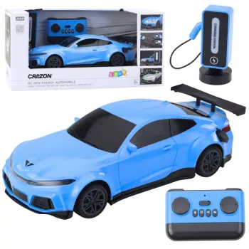 LEAN TOYS Electric Sports Car Remote Controlled Charging Station Blue