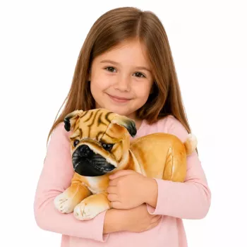 LEAN TOYS Plush Pug Dog Cuddly Toy Soft Dog 25 cm