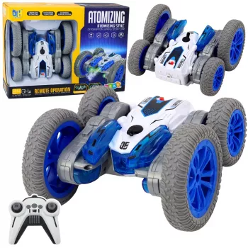 LEAN TOYS Remote Controlled Stunt Car RC Lights Smoke Drift 360° Blue