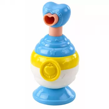 LEAN TOYS Bath Toy Set Duck Soap Dispenser Cup Blue