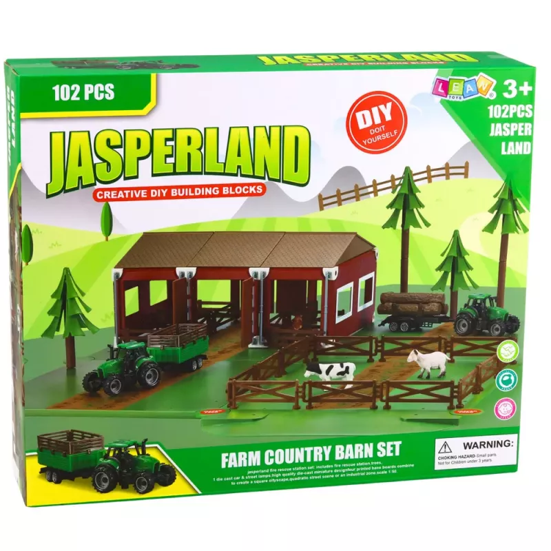 LEAN TOYS Farm Set Farmhouse Tractors Animals 102 pcs.