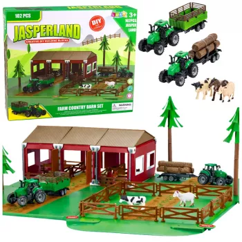 LEAN TOYS Farm Set Farmhouse Tractors Animals 102 pcs.
