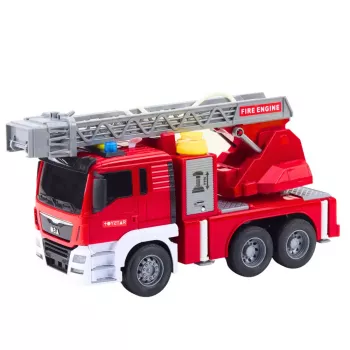 LEAN TOYS Fire Truck with Boom Fire Department Drive Water Pouring Lights Sounds