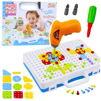 LEAN TOYS Izglītojošs Puzles Komplekts ar Skrūvgriezi Bērniem, 151 gab.