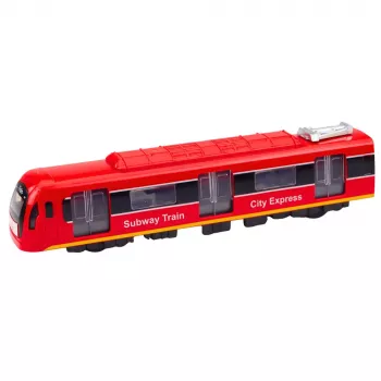 LEAN TOYS Metro Train City Express Opening Doors Lights Sounds Red
