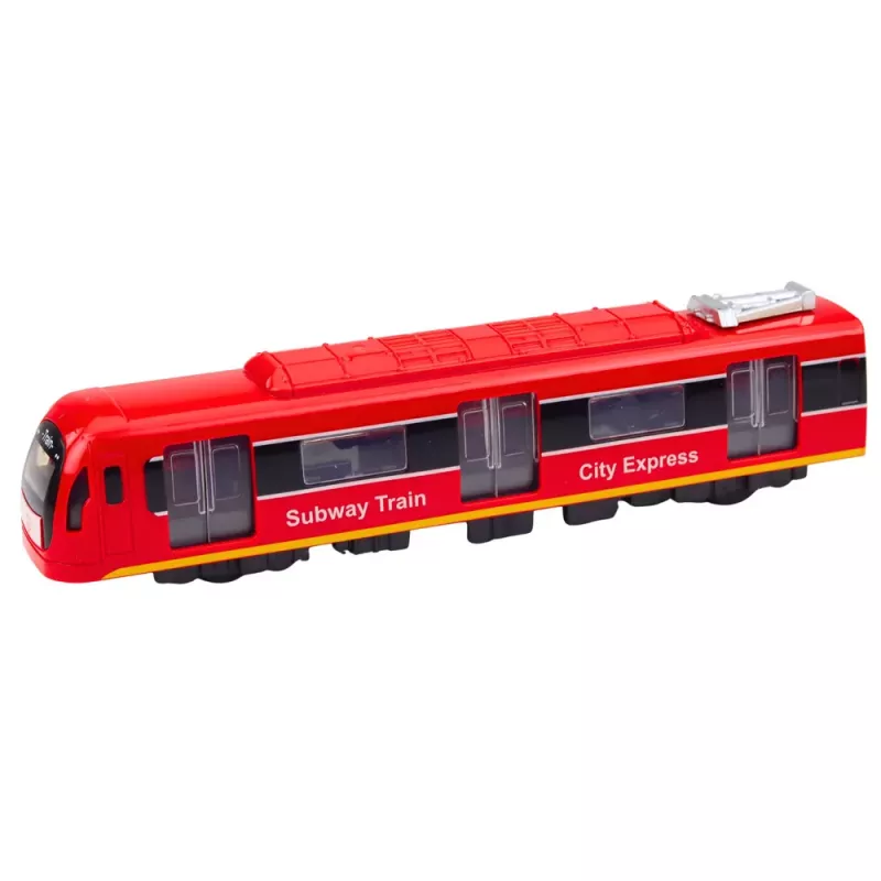LEAN TOYS Metro Train City Express Opening Doors Lights Sounds Red