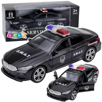 LEAN TOYS SWAT Special Unit Car Opening Doors Drive Lights Sounds Black