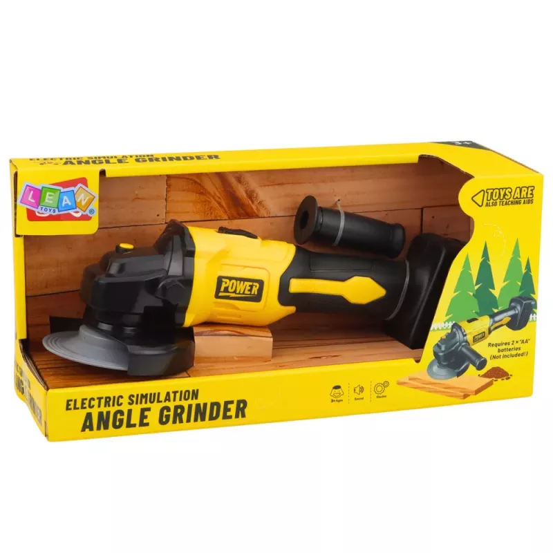 LEAN TOYS Toy Angle Grinder for Kids Sounds Yellow