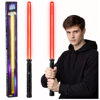 LEAN TOYS LED Laser Lightsaber ar Skaņu, Metāla Roks, 75 cm