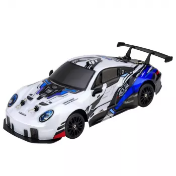 LEAN TOYS Remote Controlled Drift Car RC Interchangeable Wheels 4WD Blue 1:24