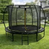 LEAN Sport Garden Trampoline with Inner Net Black and Green 305CM 10FT