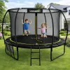 LEAN Sport Garden Trampoline with Inner Net Black and Green 305CM 10FT