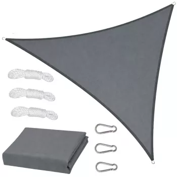 LEAN Garden Sun Sail Waterproof Triangle Gray 400x400 cm