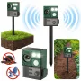 LEAN Solar Animal Repeller ar kustības sensoru, ultraskaņu un LED diodēm