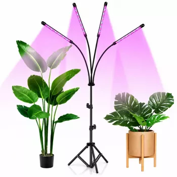 LEAN LED lampa augu audzēšanai un apgaismošanai, 4 paneļu statīvs, tālvadības pults