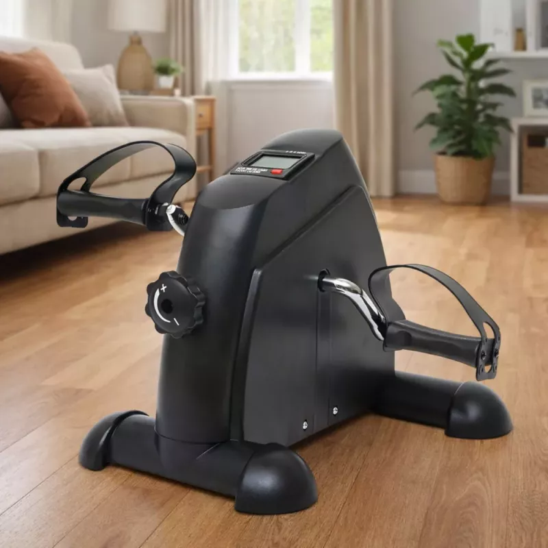 LEAN Mini Exercise Bike Rotor Rehabilitation 2 in 1 LCD Display Black