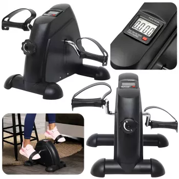 LEAN Mini Exercise Bike Rotor Rehabilitation 2 in 1 LCD Display Black