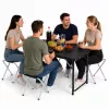 LEAN Camping Furniture Set Folding Table 4 Stools Black Suitcase